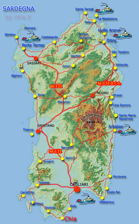 Cartina Sardegna